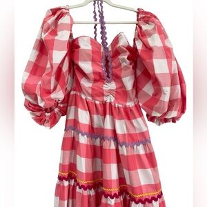Sundress Off the shoulder puffy sleeve maxi dress